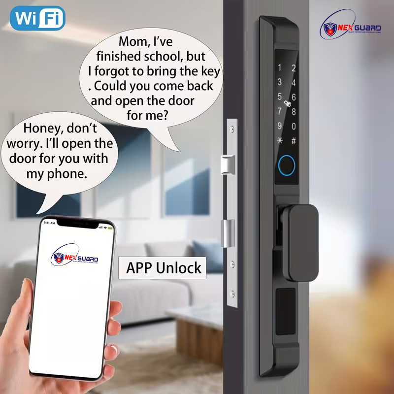 NexGuard Smart Fingerprint Door Lock – Tuya App Compatible Aluminum Alloy Lock